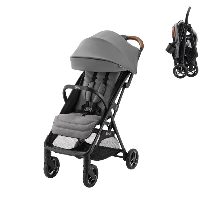 Graco Ready2Jet Compact Stroller – Overhead Friendly Compact Travel Stroller with Automatic Fold, Kingston - Image 1