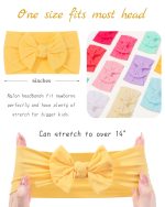 jollybows 20pcs Baby Girls Nylon Headbands Turban Hair Bows Hair Band Elastic Hair Accessories for Kids Toddlers Infants Newborn - Image 9