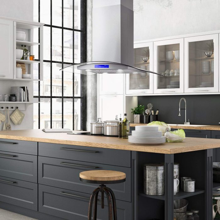 COSMO COS-668ICS900 36 in. Lumin Collection 380 CFM Ducted Island Range Hood, Soft Touch Controls, LED Lights, Stainless Steel - Image 12