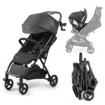 Ingenuity Ingenuity 3Dquickclose CS+ Compact Fold Stroller – Lightweight Stroller with Oversized Canopy, Extra-Large Storage and Compact Fold, Black