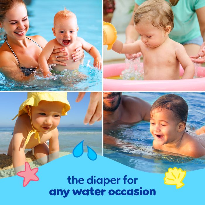 Pampers Swim Diapers - Splashers - Size 4, 18 Count, Gap-Free Disposable Baby Swimming Pants - Image 4