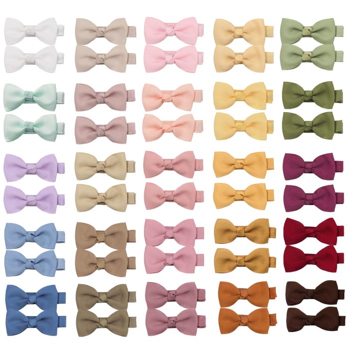 CÉLLOT Baby Hair Clips 50PCS Baby Girls Fully Lined Baby Bows Hair Pins Tiny 2" Hair Bows Alligator Clips for Baby Girls Infants Toddlers in Pairs - Image 9