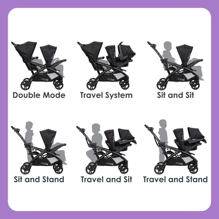 Baby Trend Sit N' Stand® Double 2.0 Stroller, Dash Grey - Image 11