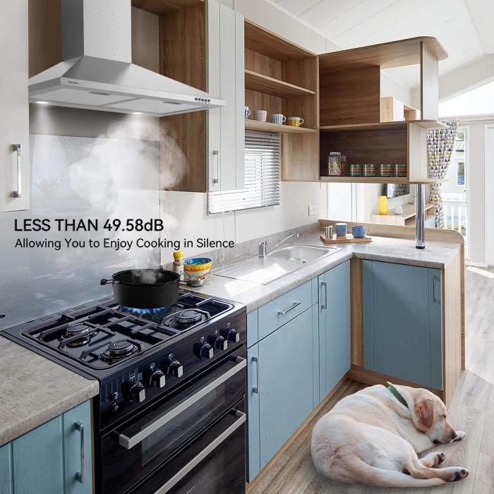 Hermitlux Range Hood 30 inch Stainless Steel, Wall Mount Vent Hood for Kitchen with Charcoal Filter, Ducted/Ductless Convertible - Image 5