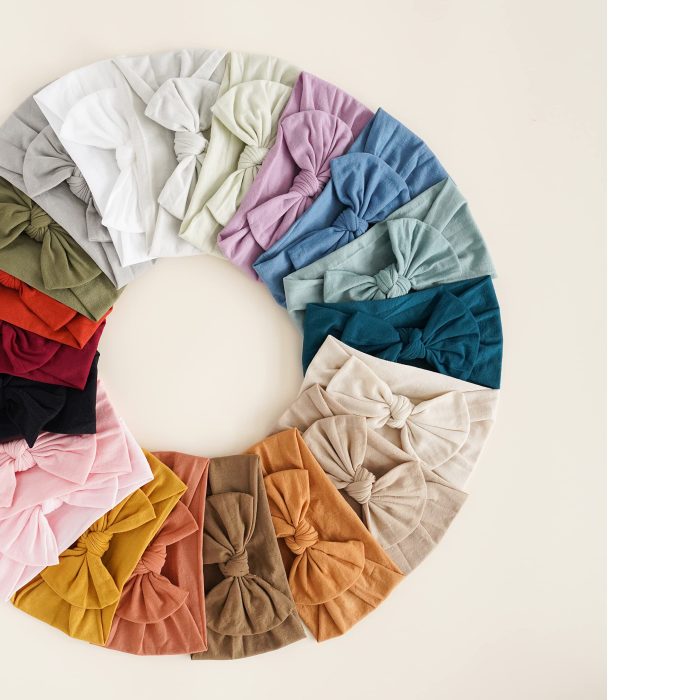 Prohouse 20PCS Baby Nylon Headbands Hairbands Hair Bow Elastics for Baby Girls Newborn Infant Toddlers Kids(Clay) - Image 2