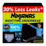 Ninjamas Boys Bedwetting Nighttime Underwear, Size S/M (38-70 lbs), 44 Count, Overnight Protection, Ultra Absorbent, Hypoallergenic
