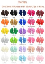 Choicbaby 60pcs 3 Inches Boutique Grosgrain Ribbon Pinwheel Hair Bows for Baby Girls, Toddler Bows Hair Clip Birthday Gifts In Pair - Image 6