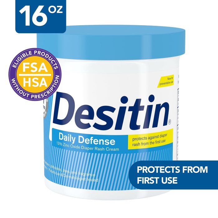 Desitin Daily Defense Baby Diaper Rash Cream with 13% Zinc Oxide, Barrier Cream to Treat, Relieve & Prevent Diaper Rash, Hypoallergenic, Dye-, Phthalate- & Paraben-Free, 16 oz - Image 8