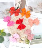 2" Baby Hair Clips Fully Lined Bows Tiny Alligator Clips for Infants and Toddlers in Pairs - Image 5