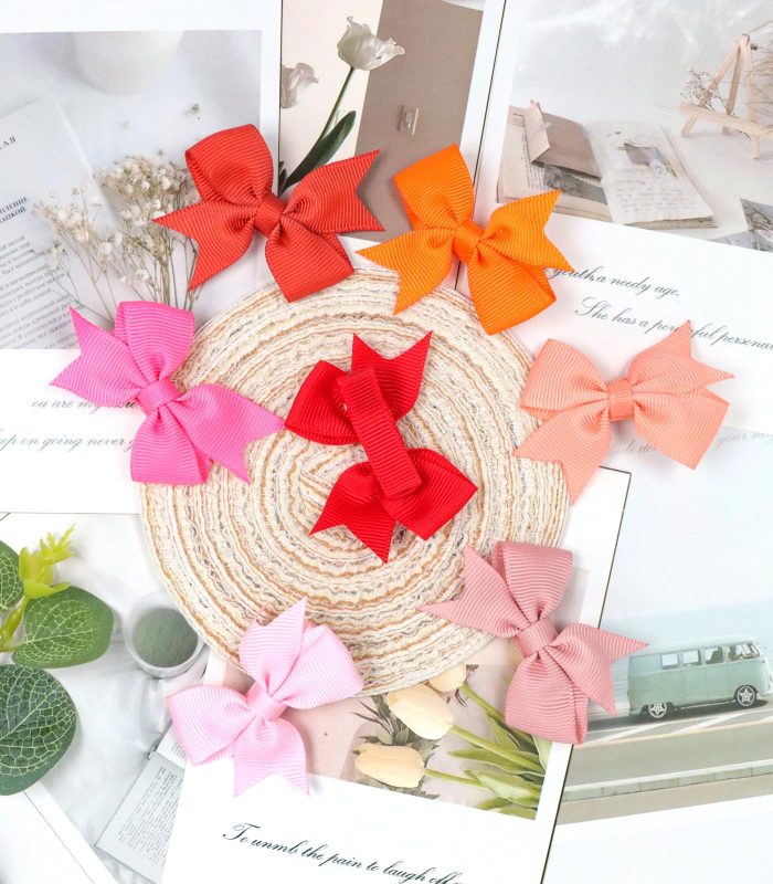 2" Baby Hair Clips Fully Lined Bows Tiny Alligator Clips for Infants and Toddlers in Pairs - Image 5