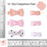 CÉLLOT 40pcs Mini 1.2" Grosgrain Ribbon Snap Clips - Tiny Fine Thin Hair Bows in Pairs for Baby Girls, Toddlers, and Infants - Image 9