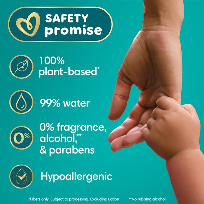 Pampers Ultra Clean Baby Wipes (Previously 'Free & Gentle'), 99% Water, Hypoallergenic, Unscented, 100% Plant Based, Plastic-Free, 936 Baby Wipes Total (12X Flip-Top Packs) [Packaging May Vary] - Image 9