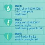 Johnson's No More Tangles Toddler & Kids Detangling Spray to Unlock Knots in Hair, Hypoallergenic & Paraben-Free, No More Tears Tear-Free Formula For Wet or Dry Hair, 10 fl. oz - Image 5