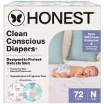 The Honest Company Comfort Dry Disposable Diapers for Sensitive Skin, Hypoallergenic, Above It All + All The Alpacas, Club Box Size Newborn 72 Count