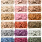 jollybows 18pcs Baby Nylon Headbands Hair Bow Elastics Hairbands Hair Accessories for Baby Girls Newborn Infant Toddlers Kid
