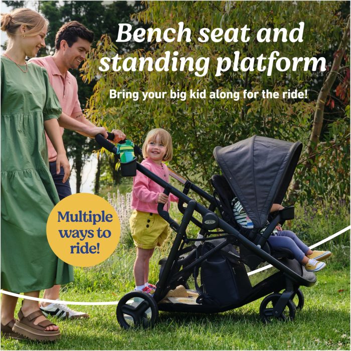 Graco Ready2Grow 2.0 Double Stroller Features Bench Seat and Standing Platform Options, Rafa - Image 6