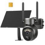 No WiFi Security Cameras Wireless Outdoor with Solar Power, 2K HD Video, Human Motion Sensor, 360° PTZ, Color Night Vision, 2-Way Talk, and IP66 Weatherproof Rating